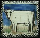 pocelain cow tile