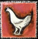 red porcelain chicken tile